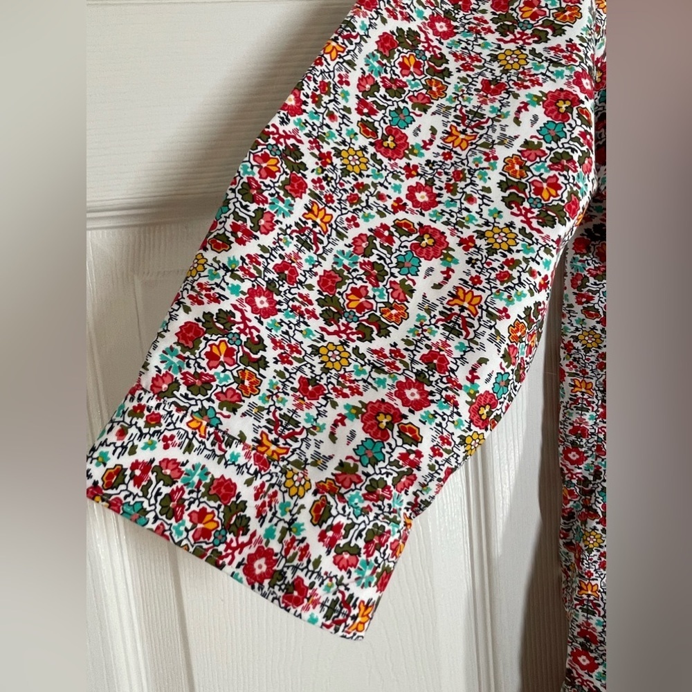 NWOT LANDS END Women’s No Iron 3/4 Sleeve Tunic Top Floral Print Size 16 - Picture 4 of 9